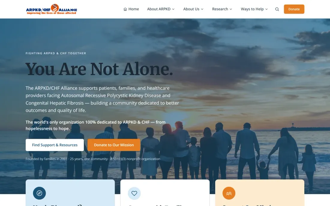 ARPKD / CHF Alliance website by Nuvion Solutions