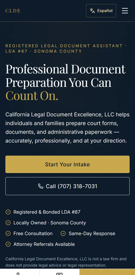 Mobile view of a Nuvion website